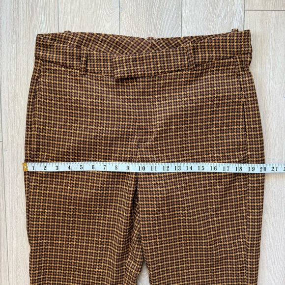 NWOT Free People Jana Flare Trousers Pants in Mustard &Brown Size 12 Houndstooth - Picture 4 of 15